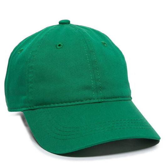 Green Unstructured Garment Washed Twill Cap - White Elephant