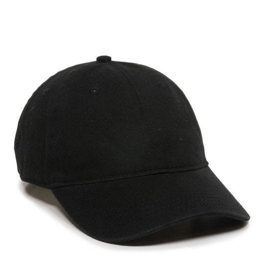 Black Garment Washed Twill Unstructured Cap - White Elephant