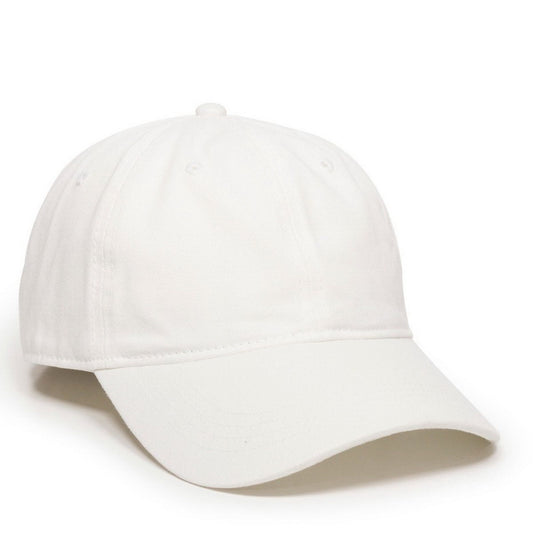 White Unstructured Garment Washed Till Cap - Red Elephant